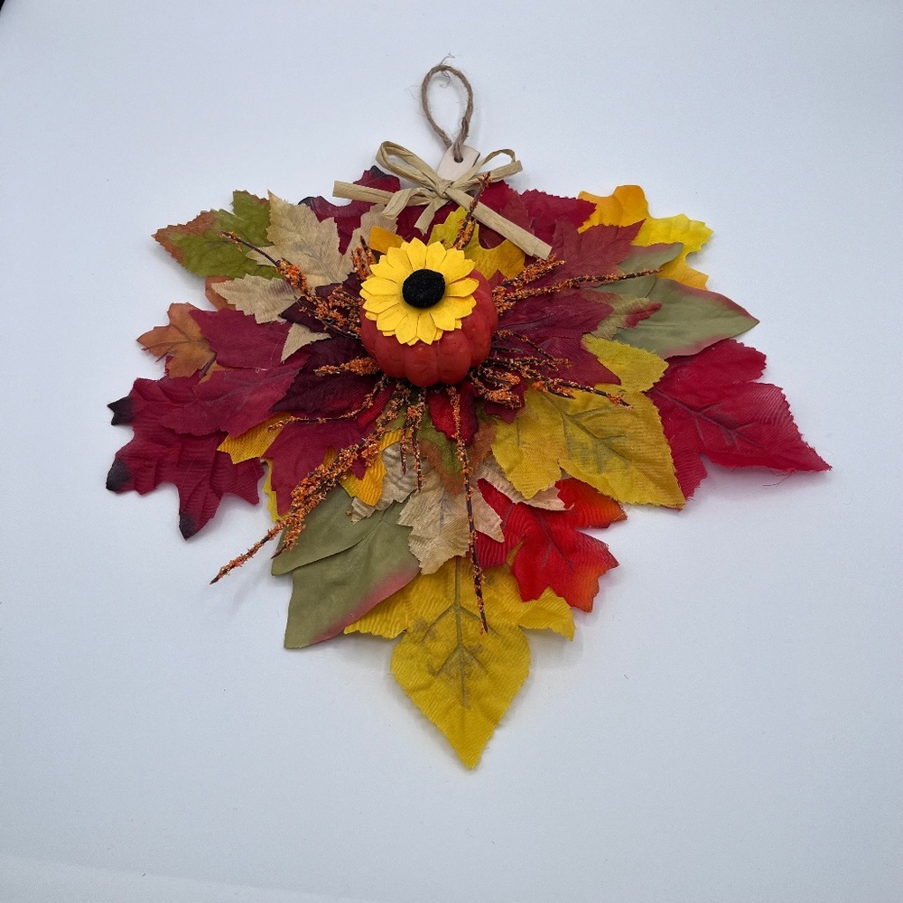 Fall leaf shaped wreath